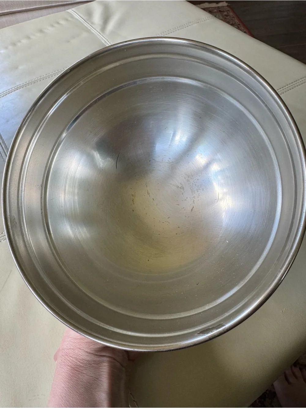 Pottery Barn Silver Pedestal Bowl with Family Script Accent